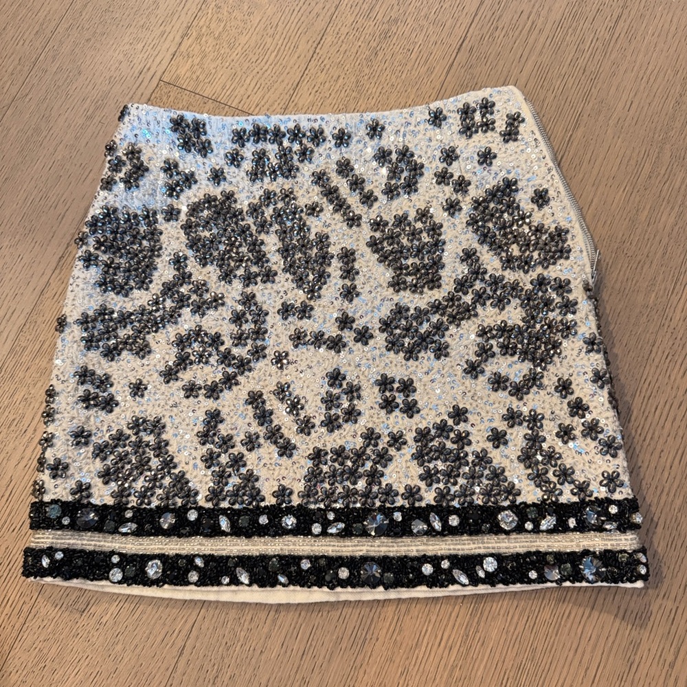 GiamBattista H&M Sequin Embellished Black and Grey Mini Skirt